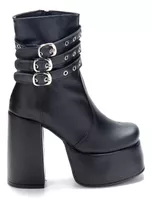 Botas Mujer Botinetas Con Plataforma Taco Hebillas (ta/6011)