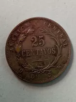 Moneda 25 Centavos 1887 Costa Rica, Muy Estado.