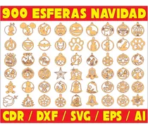 Pack De Vectores Corte Laser- 900 Colgantes Adornos Navidad