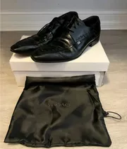 Versace Zapatos De Lujo Para Hombre De Cuero Negro Talla 44