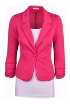 Kit 2 Blazer Feminino, Fashion, Alta Costura Rosa E Branco