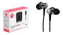 Cargador Motorola Tipo C + 2 Auriculares In-ear Moto E20 E40