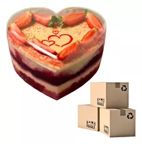 5un Caixa Coração 750ml Sobremesa Presente Cake Box Bluestar