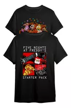 Kit 2 Camisetas Fnaf Freddy Fazbear's Pizza E Starter Pack 