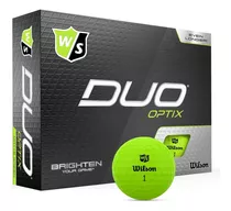 Pelotas Bolas De Golf Wilson Duo Optix 12 Unidades Color Verde