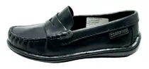 Zapato Nautico Colegial Scarpino Mocasin Negro Chicos 532