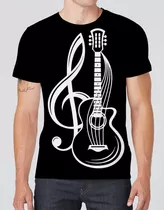 Camisa Camiseta Símbolos Musicais Musica Art Notas 06 Letras