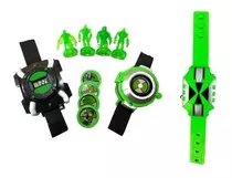 Kit 3 Relógios Ben 10 Omintrix Hora Lançador Disco Luz E Som