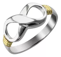 Anillo Infinito De Plata 925 Y Oro 18 Kts Regalo Mujer