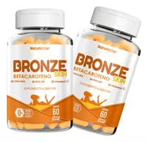 Combo Bronze Skin Betacaroteno 120 Cáps Ativa Melanina Vit C