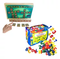 Brinquedo Educativo Sacola Alfanumérico + Palavras Cruzadas