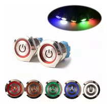 Interruptor Push Button Metal Iluminado 16mm 12-24v Impermea