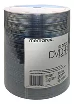 Disco Virgen Dvd-r Memorex De 8x Por 100 Unidades