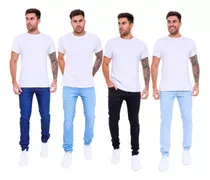 Kit  4 Calça Jeans Masculina Skinny Direto Da Fábrica