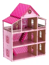 Casa De Bonecas Rosa 80cm Adesivo