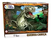 Quebra Cabeça Brinquedo T-rex 150 Peças Infantil Menino