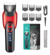 Máquina Cortar Pelo Perros Mascotas Vgr V-208 Luz Cerámica Color Rojo