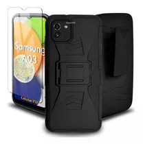 Funda Protector P/ Samsung A03, Uso Rudo Clip C/ Cristal