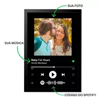 Quadro Personalizado Interativo Spotify Presente Namorados