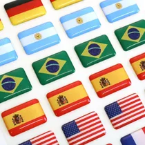 Adesivo Bandeira Brasil Países Estados Placa Carro Kit 20pçs