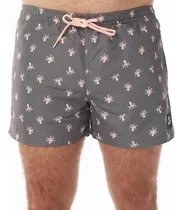 Short Baño Topper Estampado Pileta Natacion Original Gris