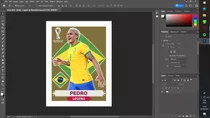 Arte Editável Figurinha Copa 2022 Photoshop Editável + Fonte