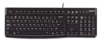 Teclado Logitech K120 Qwerty Inglés Us Color Negro