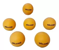 Pelotitas Ping Pong Welstar Naranjas X 6 Unidades 40 Mm 
