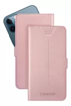 Capa Carteira Para Smartphone De 6  A 6,5  Rose Gold Geonav