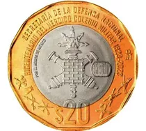 Nueva Moneda 20 Pesos Heroico Colegio Militar Sin Circular