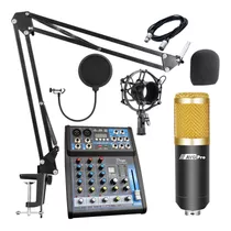 Kit Grabacion Radio Mic Condenser Placa Sonido Usb Accesorio