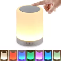 Mini Caixa De Som Luminária Abajur Com Led Bluetooth