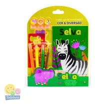 Revista Infantil Desenhos P Colorir Pintar Bloco + Atividades Tema Animais Selva | Todolivro