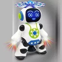 Robo Dançarino Brinquedo Musical - Emite Luzes 3d Gira Dança