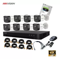 Cctv Kit Pro Hikvision Dvr + 8 Cam 4k 8mp + Disco Duro 2tb
