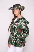 Campera Rompeviento Camuflada Mujer