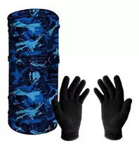 Cuello Termico Multiuso + Guantes Primera Piel Invierno Frio