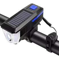 Luz Led / Linterna Con Timbre /  Solar Recargable Bicicleta 