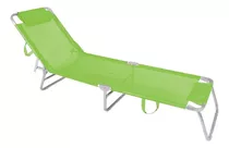 Reposera Cama Plegable Reclinable Aluminio Botafogo Verde