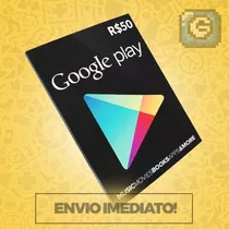 Cartão Play Store Google Gift Card R$ 50 Reais Android