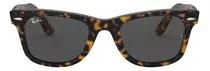 Anteojos De Sol Ray-ban Wayfarer 0rb2140 50, Diseño Cuadrado, Color Tortuga Con Marco De Acetato Color Tortuga Pulida, Lente Marrón Espejeada, Varilla Tortuga De Acetato