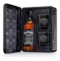 Pack Jack Daniel´s No 7 Con 2 Vasos. Estuche Metálico 