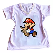 Camiseta Camisa Personalizada Infantil Do Super Mario Mod47