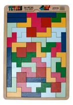 Brinquedo Educativo Jogo Tetris Madeira Combinação De Peças