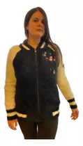 Campera Bomber Importada Bordada Pelo De Mono Extra Suave