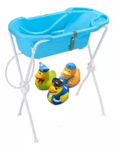 Banheira Azul & Brinquedos Para Banho Patos Fantasia