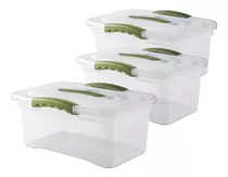 Set 3 Cajas Organizadoras Pack Organizador Plastico 6 Lts 