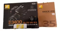 Kit Fotógrafo Nikon D3400 18-55mm + 35mm Vkit Dslr Semi Novo