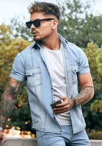 Camisa De Jeans Manga Corta Hombre - Be Yourself Tiendas