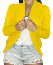 Sweater Cardigan Chaleco Tipo Blazer De Mujer Varios Colores